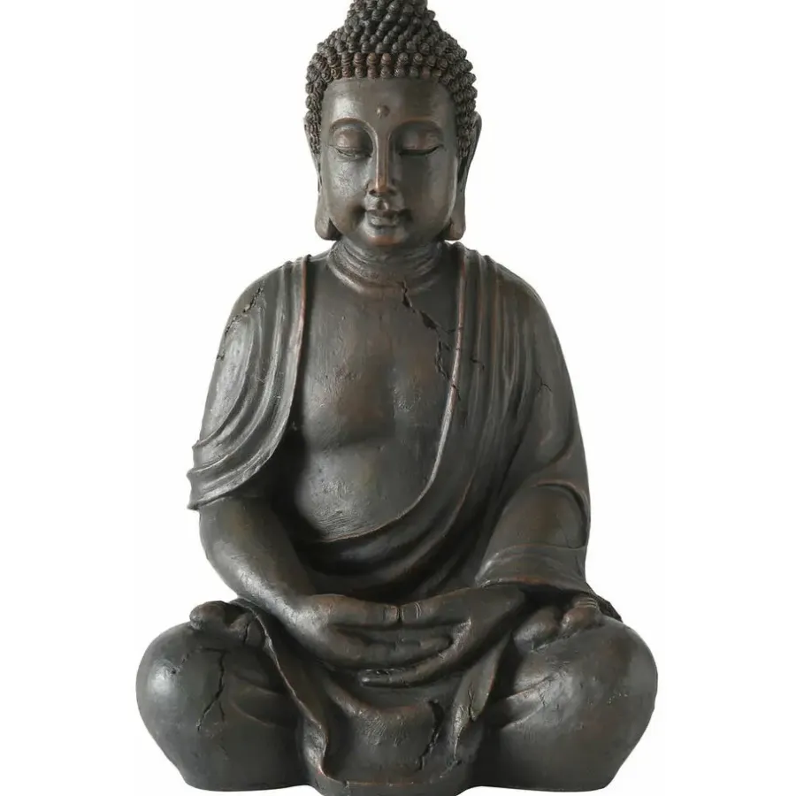Beelden-Deco by Boltze Boeddha beeld Zen - antiek grijs - 34 x 45 x 70 cm