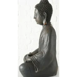 Beelden-Deco by Boltze Boeddha beeld Zen - antiek grijs - 34 x 45 x 70 cm