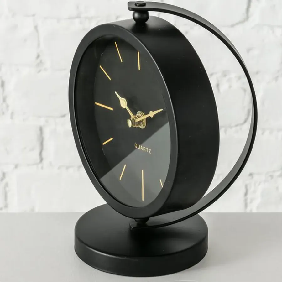 Klokken-Deco by Boltze Tafelklok Montreux - zwart/goud - 20 x 15 cm