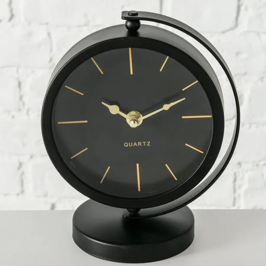 Klokken-Deco by Boltze Tafelklok Montreux - zwart/goud - 20 x 15 cm