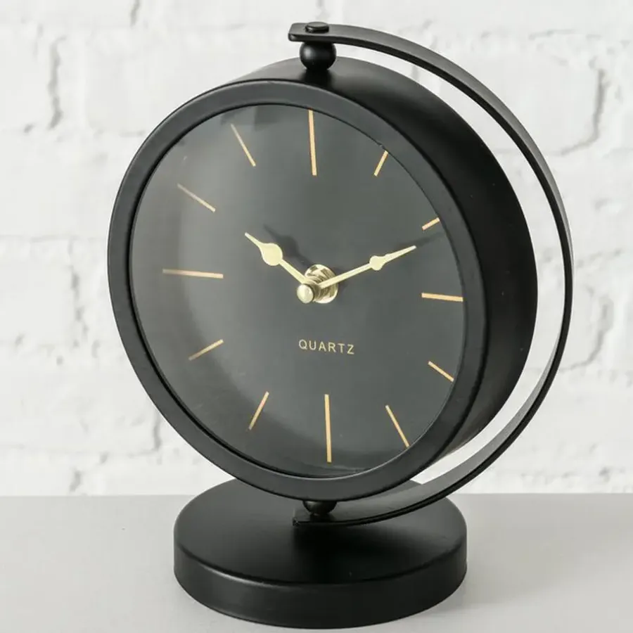 Klokken-Deco by Boltze Tafelklok Montreux - zwart/goud - 20 x 15 cm