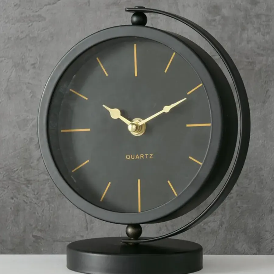 Klokken-Deco by Boltze Tafelklok Montreux - zwart/goud - 20 x 15 cm