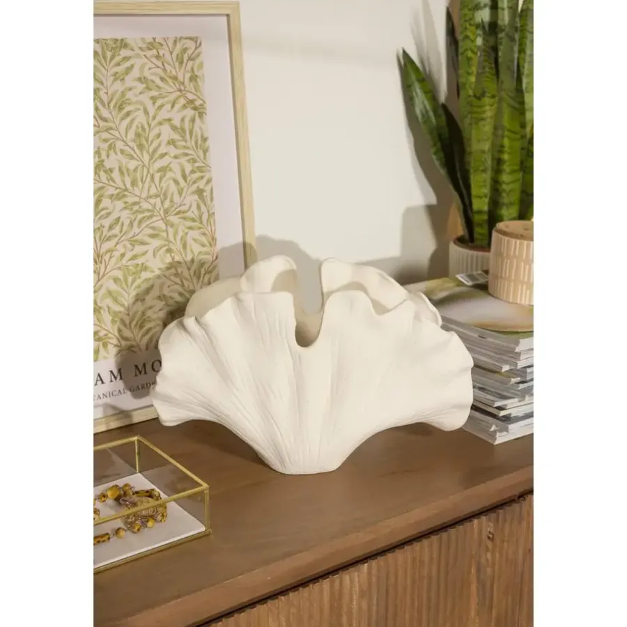 Leen Bakker Deco object Ginko - off-white - 17x36x21,5 cm