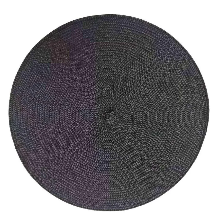 Placemats-Leen Bakker Deco onderlegger Arianne - zwart - Ø38 cm (1 stuk)