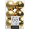 Decoris Kerstballen - 12 stuks - goudkleurig - mat en glans