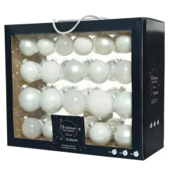 Kerstballen-Decoris kerstballen - 42x - wit - glas - 5-6-7 cm