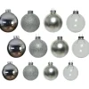 Kerstballen-Decoris Kerstballen - 42x - zilver - 5-6-7 cm - glas