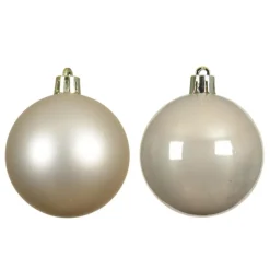 Decoris Kerstballen - 12x -licht parel/champagne -6 cm -kunststof