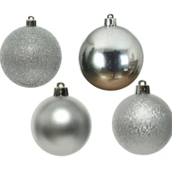 Kerstballen|Kerstdecoratie-Decoris kerstballen - 30x st - zilver - D6 cm