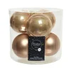 Kerstballen-Decoris Kerstballen - 6x st - toffee bruin - 8 cm - glas