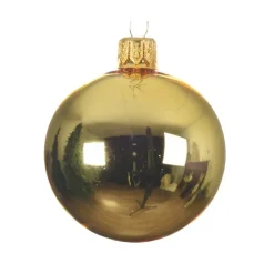 Decoris Kerstballen set - 6x stuks - goud - glas - 6 cm - glans