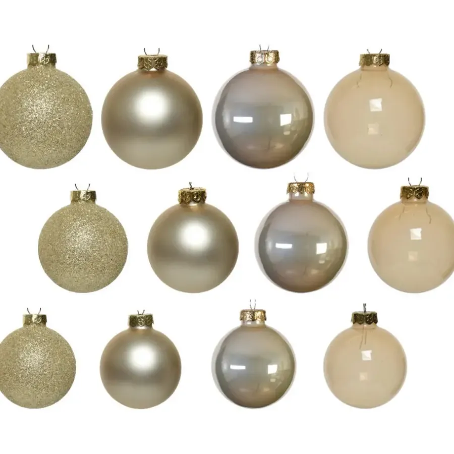 Kerstballen|Kerstdecoratie-Decoris Kerstballen set - 42x - parel - glas - 5 tot 7 cm