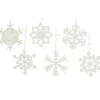 Decoris Kersthangers - 10 cm - sneeuwvlokken - wit - 6 stuks