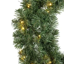 Decoris Kerstkrans - groen - warm verlichting - timer - 60 cm