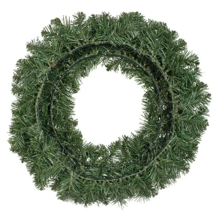 Decoris Kerstkrans - groen - warm verlichting - timer - 60 cm