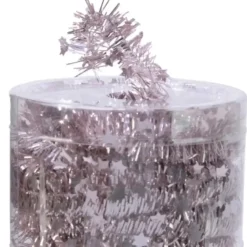 Decoris kerstslinger - dun - lichtroze - sterren - 700 x 3 cm