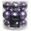 Kerstballen-Decoris Kleine kerstballen - 18x - lila paars - D4 cm - glas