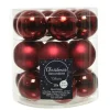 Decoris Kleine kerstballen - 18x - donkerrood - D4 cm - glas