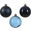 Kerstballen-Decoris kunststof kerstballen - 25x stuks - 8 cm -donkerblauw