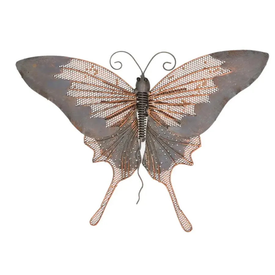 Tuindecoratie-Decoris Muurvlinder - metaal - vlinder - 34 x 24 cm