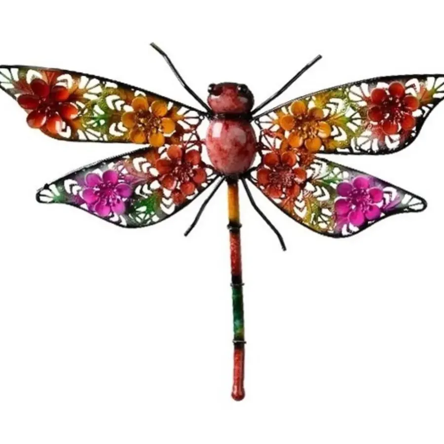 Tuindecoratie-Decoris Tuindecoratie - libelle - metaal - 27 x 33 cm