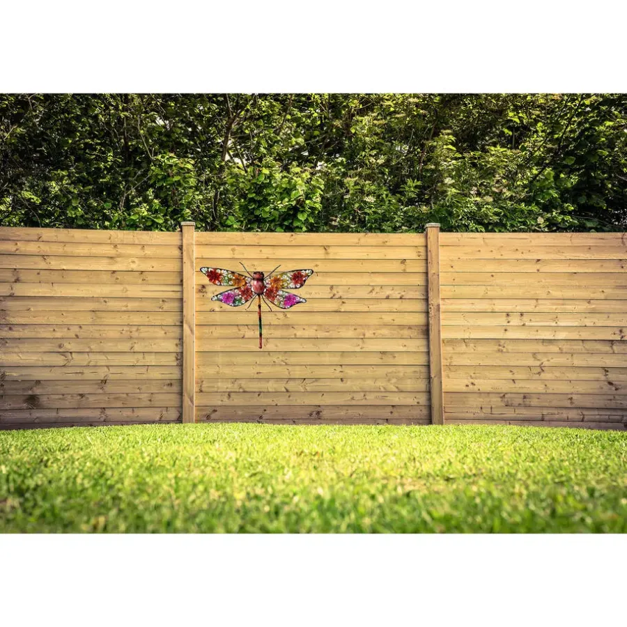 Tuindecoratie-Decoris Tuindecoratie - libelle - metaal - 27 x 33 cm