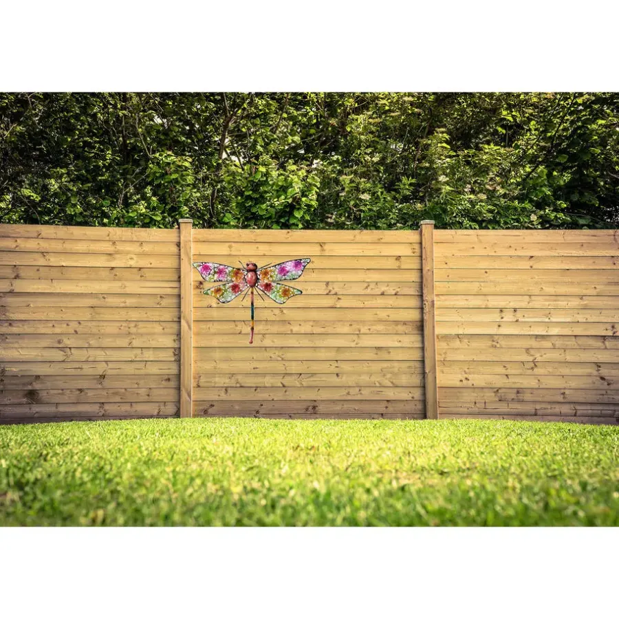 Tuindecoratie-Decoris Tuindecoratie - libelle - metaal - 29 x 47 cm