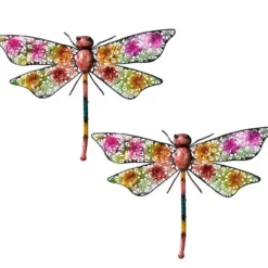Tuindecoratie-Decoris Tuindecoratie - libelle - metaal - 29 x 47 cm