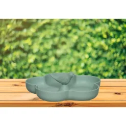 Tuindecoratie-Decoris Vogelbad - turquoise - bamboe - 23 cm - drinkschaal