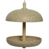 Tuindecoratie-Decoris Vogelvoedersilo - hangend - bamboe - lichtbruin - 25 cm