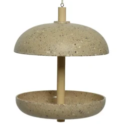 Tuindecoratie-Decoris Vogelvoedersilo - hangend - bamboe - lichtbruin - 25 cm