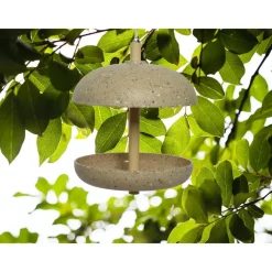 Tuindecoratie-Decoris Vogelvoedersilo - hangend - bamboe - lichtbruin - 25 cm