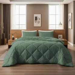 Sleeptime Dekbed zonder Overtrek Diamond 200x200 – Incl. Kussenslopen – Wasbaar – Groen