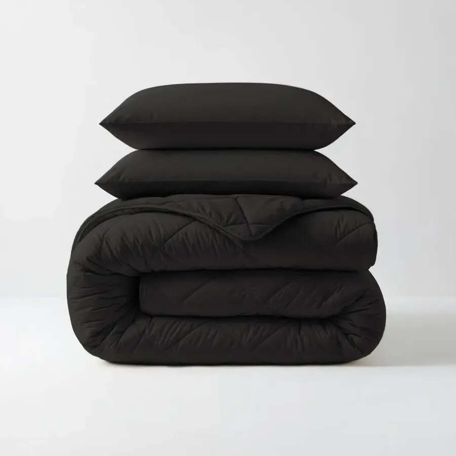 Sleeptime Dekbed zonder Overtrek Diamond 240x200 – Incl. Kussenslopen – Wasbaar – Zwart