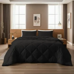 Sleeptime Dekbed zonder Overtrek Diamond 240x200 – Incl. Kussenslopen – Wasbaar – Zwart