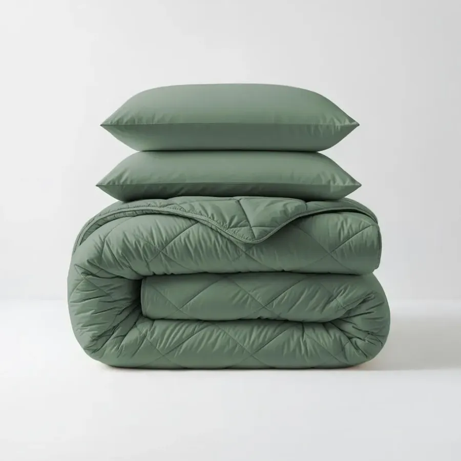 Dekbedden-Sleeptime Dekbed zonder Overtrek Diamond 240x200 – Incl. Kussenslopen – Wasbaar – Groen
