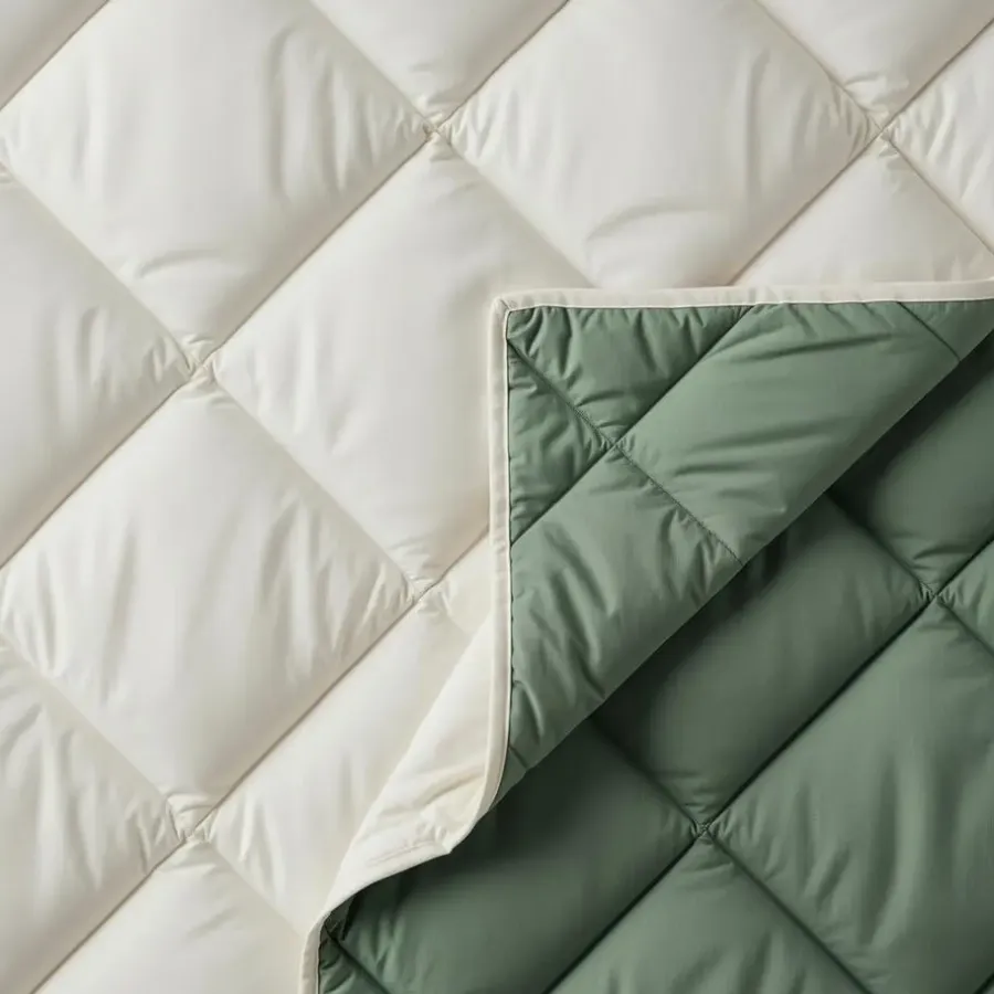 Dekbedden-Sleeptime Dekbed zonder Overtrek Diamond 140x200 – Met Kussenslopen– Wasbaar – Crème/Groen