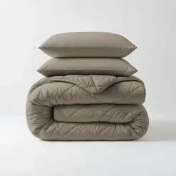 Sleeptime Dekbed zonder Overtrek Diamond 200x200 – Incl. Kussenslopen – Wasbaar – Taupe