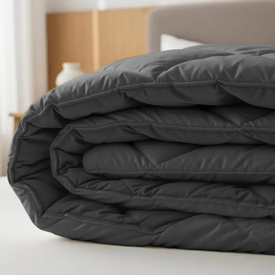 Dekbedden-Sleeptime Dekbed zonder Overtrek Diamond 140x200 – Met Kussenslopen – Wasbaar – Antraciet