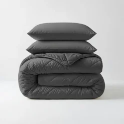 Dekbedden-Sleeptime Dekbed zonder Overtrek Diamond 200x200 – Met Kussenslopen – Wasbaar – Antraciet