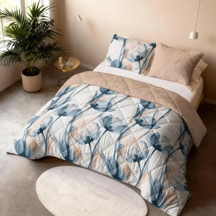 Dekbedden-Sleeptime Dekbed zonder Overtrek Flower 240x220 – Zacht & Wasbaar – Incl. 2 Kussenslopen