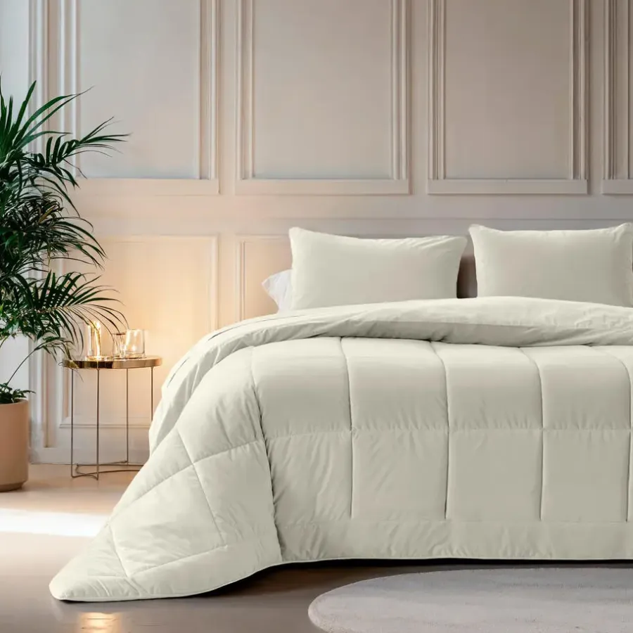 Dekbedden-Sleeptime Dekbed zonder Overtrek Velvet 140x200 – Superzacht & Wasbaar – Crème