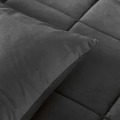Dekbedden-Sleeptime Dekbed zonder Overtrek Velvet 240x200 – Superzacht & Wasbaar – Antraciet