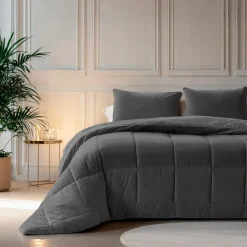 Dekbedden-Sleeptime Dekbed zonder Overtrek Velvet 140x200 – Superzacht & Wasbaar – Antraciet