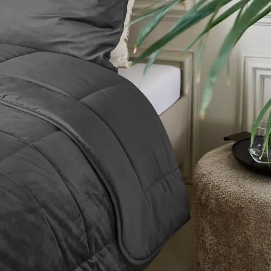 Dekbedden-Sleeptime Dekbed zonder Overtrek Velvet 140x200 – Superzacht & Wasbaar – Antraciet