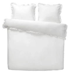Leen Bakker Dekbedovertrek Cato effen - wit - 200x200/220 cm