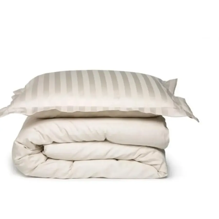 1-Persoons Dekbedovertrekken-Damai Dekbedovertrek Linea Ivory Satijn-140x200/220