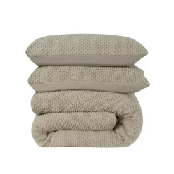 1-Persoons Dekbedovertrekken-Sleeptime Dekbedovertrek Fur Teddy 140x220 – Fluweelzacht & Knus Design – Taupe