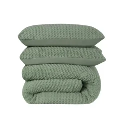 Dekbedovertrekken|1-Persoons Dekbedovertrekken-Sleeptime Dekbedovertrek Fur Teddy 140x220 – Fluweelzacht & Knus Design – Groen