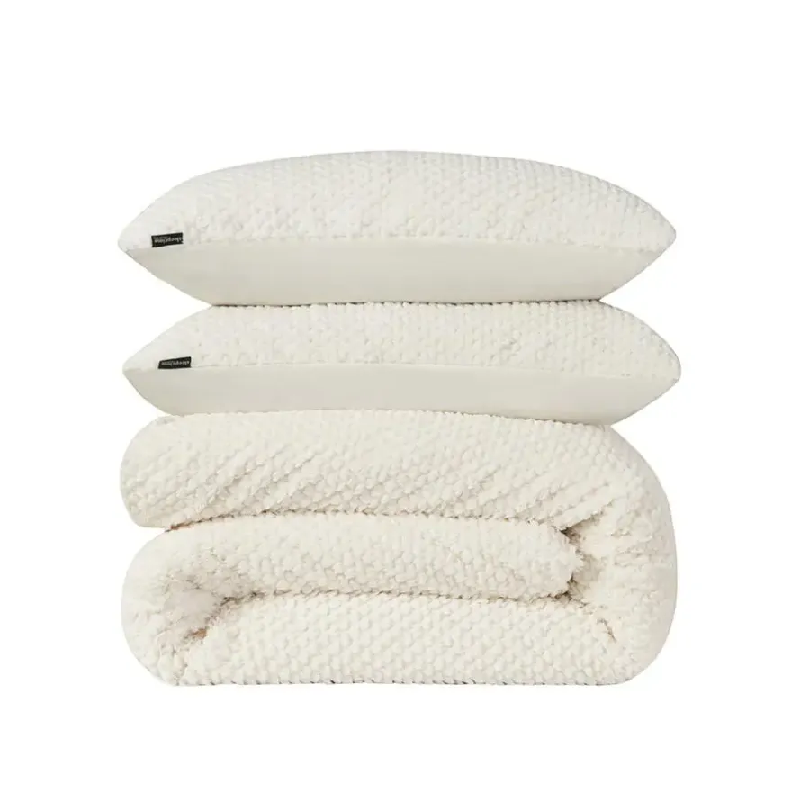 Sleeptime Dekbedovertrek Fur Teddy 240x220 – Fluweelzacht & Knus Design – Beige